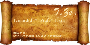 Tamaskó Zsüliet névjegykártya
